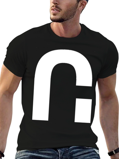 Modern Graphic Tee - Bold White Logo on Black