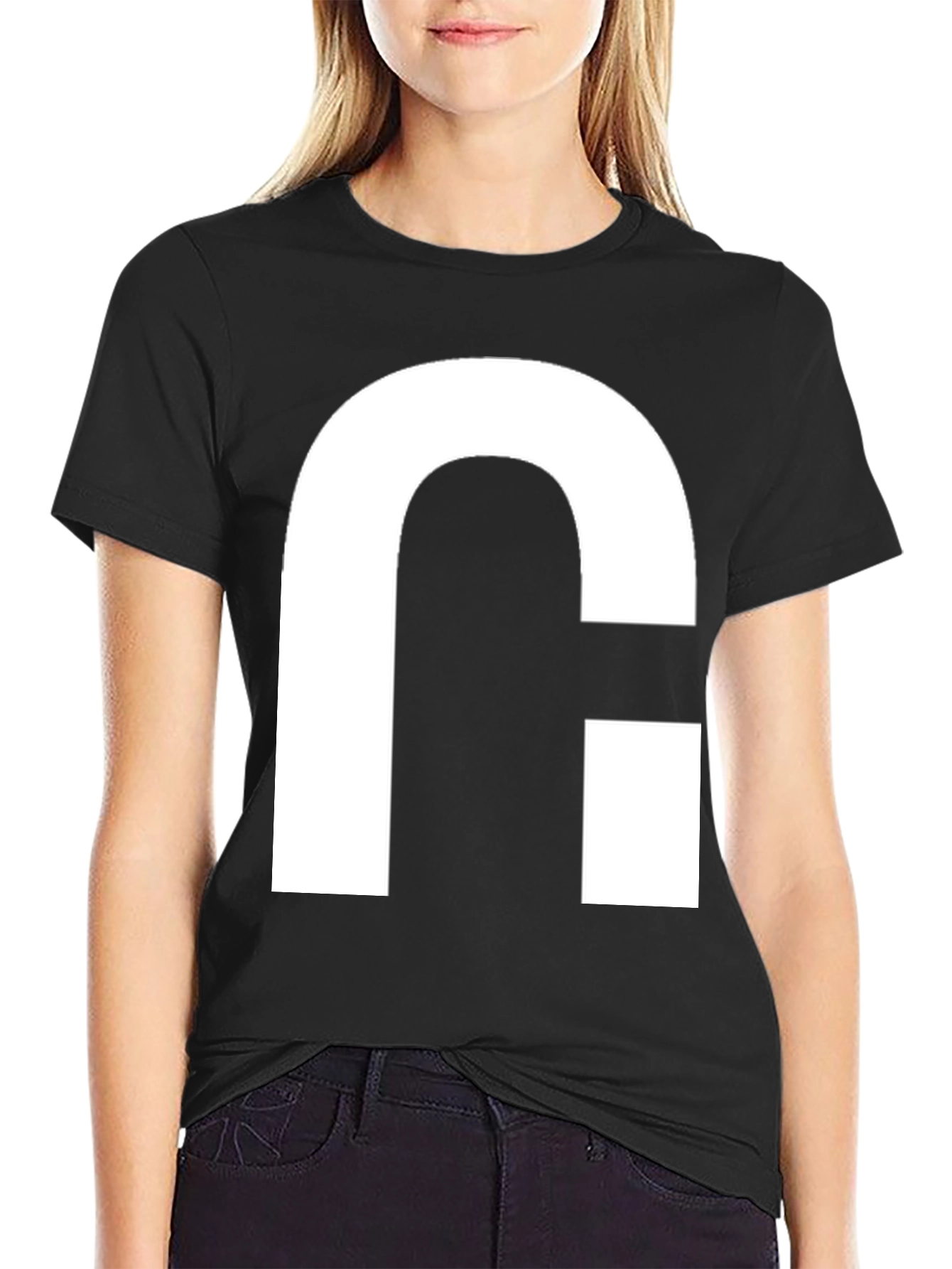 Modern Graphic Tee - Bold White Logo on Black