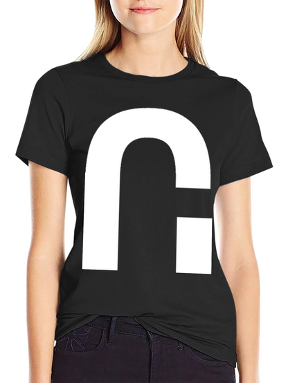 Modern Graphic Tee - Bold White Logo on Black