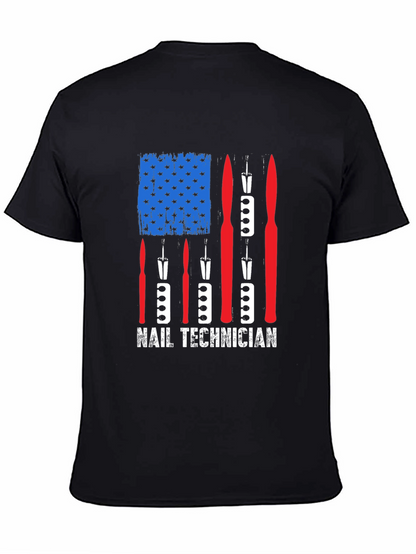 Nail Technician American Flag Graphic Tee