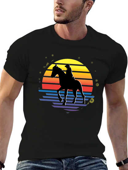 Retro Horse Rider Graphic T-Shirt