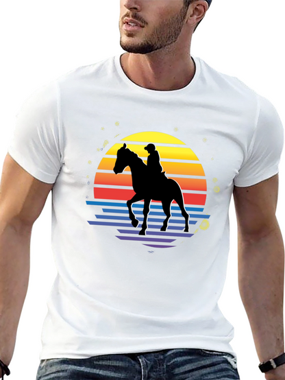 Retro Horse Rider Graphic T-Shirt