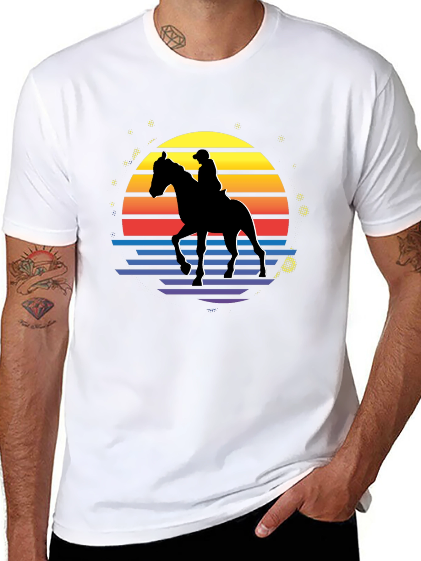 Retro Horse Rider Graphic T-Shirt