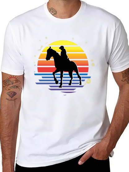 Retro Horse Rider Graphic T-Shirt
