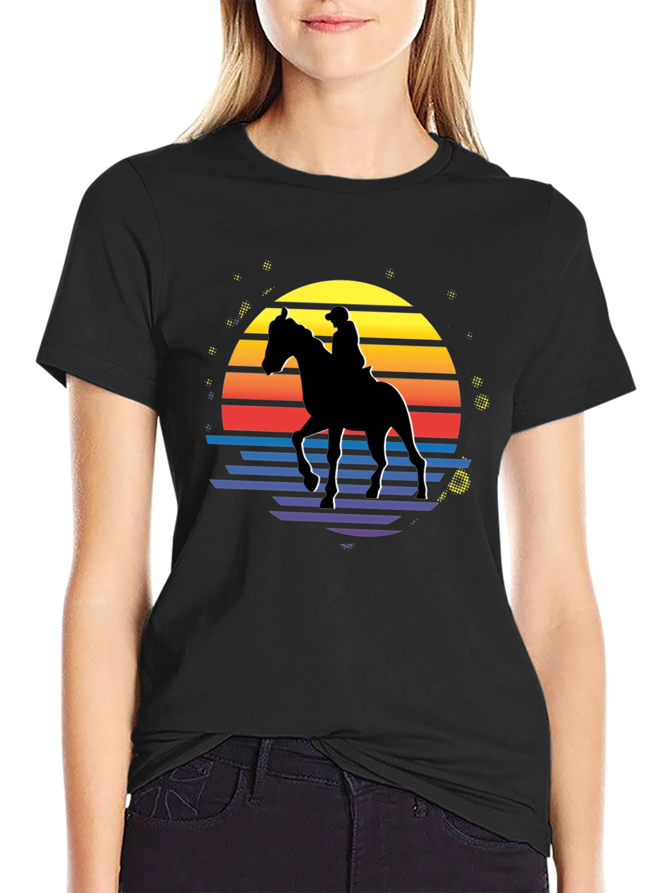 Retro Horse Rider Graphic T-Shirt