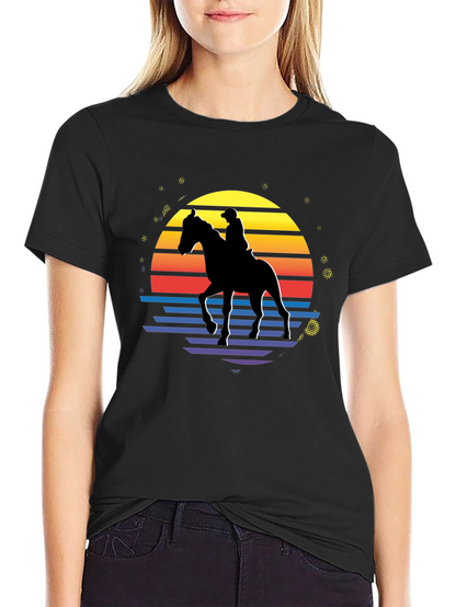 Retro Horse Rider Graphic T-Shirt