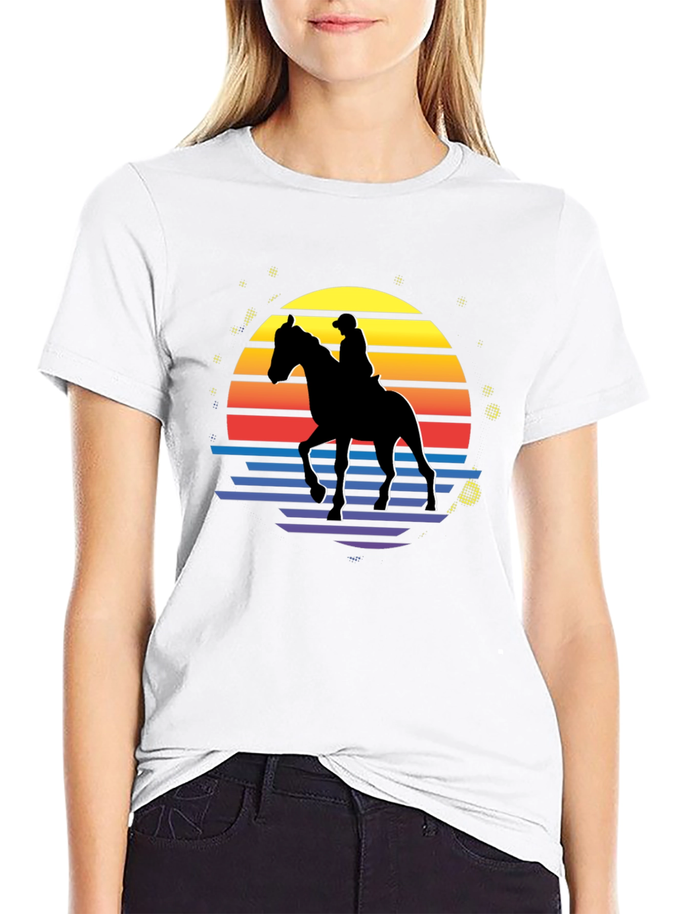 Retro Horse Rider Graphic T-Shirt