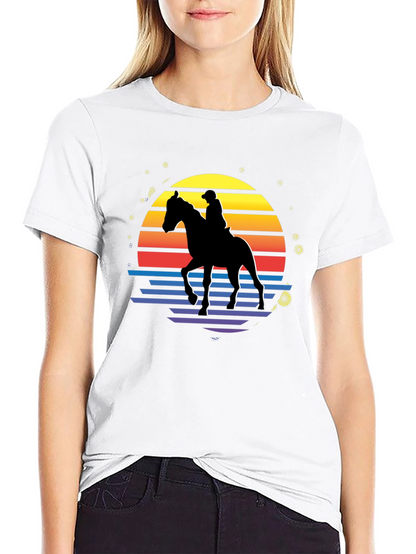 Retro Horse Rider Graphic T-Shirt