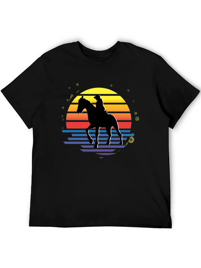 Retro Horse Rider Graphic T-Shirt