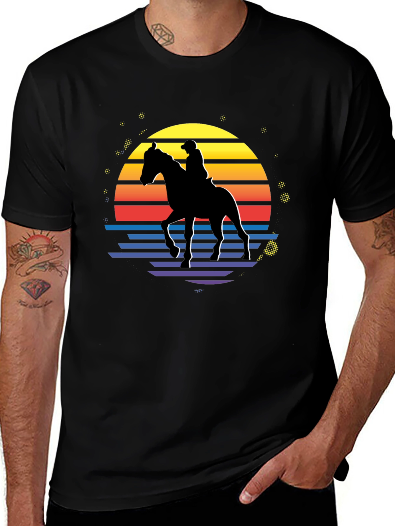 Retro Horse Rider Graphic T-Shirt