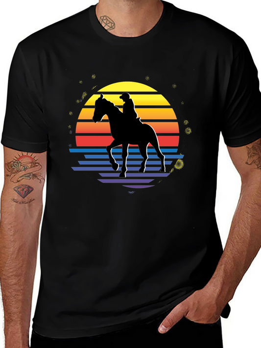 Retro Horse Rider Graphic T-Shirt