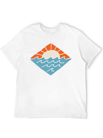 Sunset Waves Graphic Tee - Black