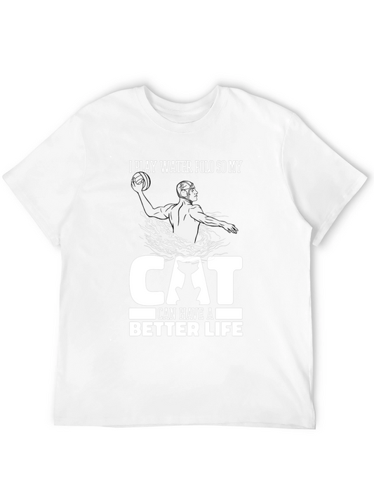 Water Polo Cat Lover Graphic Tee