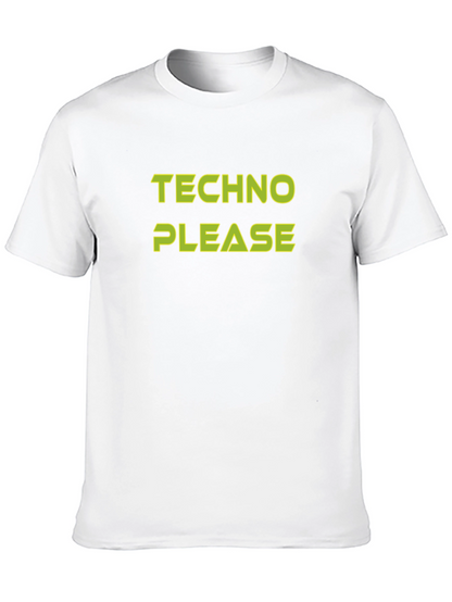 Techno Please Graphic Tee - Bold Black T-Shirt