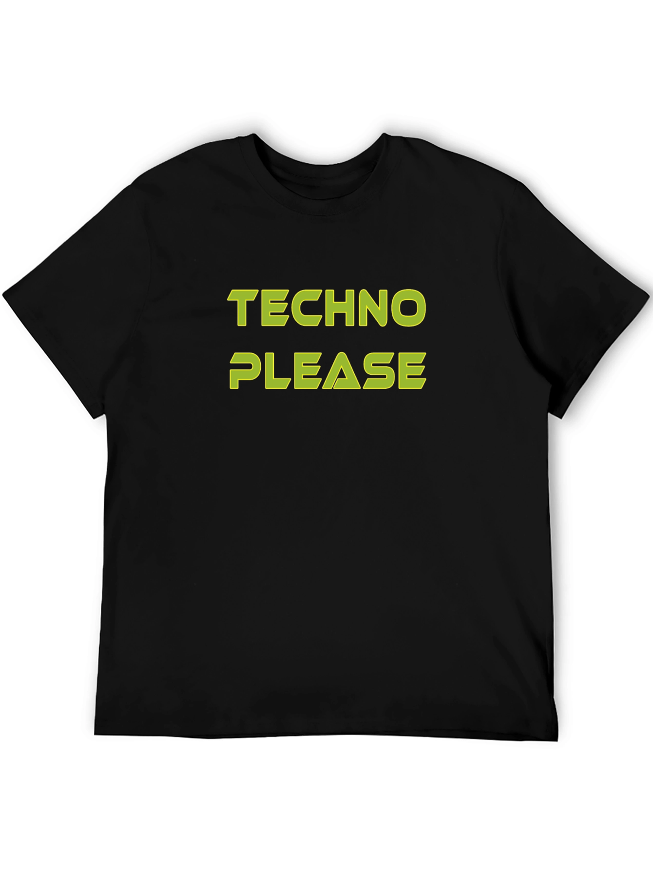 Techno Please Graphic Tee - Bold Black T-Shirt
