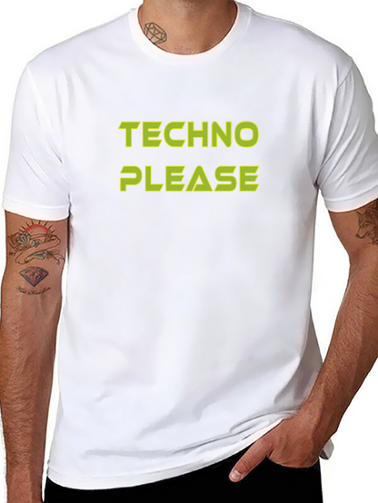 Techno Please Graphic Tee - Bold Black T-Shirt