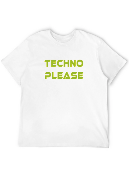 Techno Please Graphic Tee - Bold Black T-Shirt