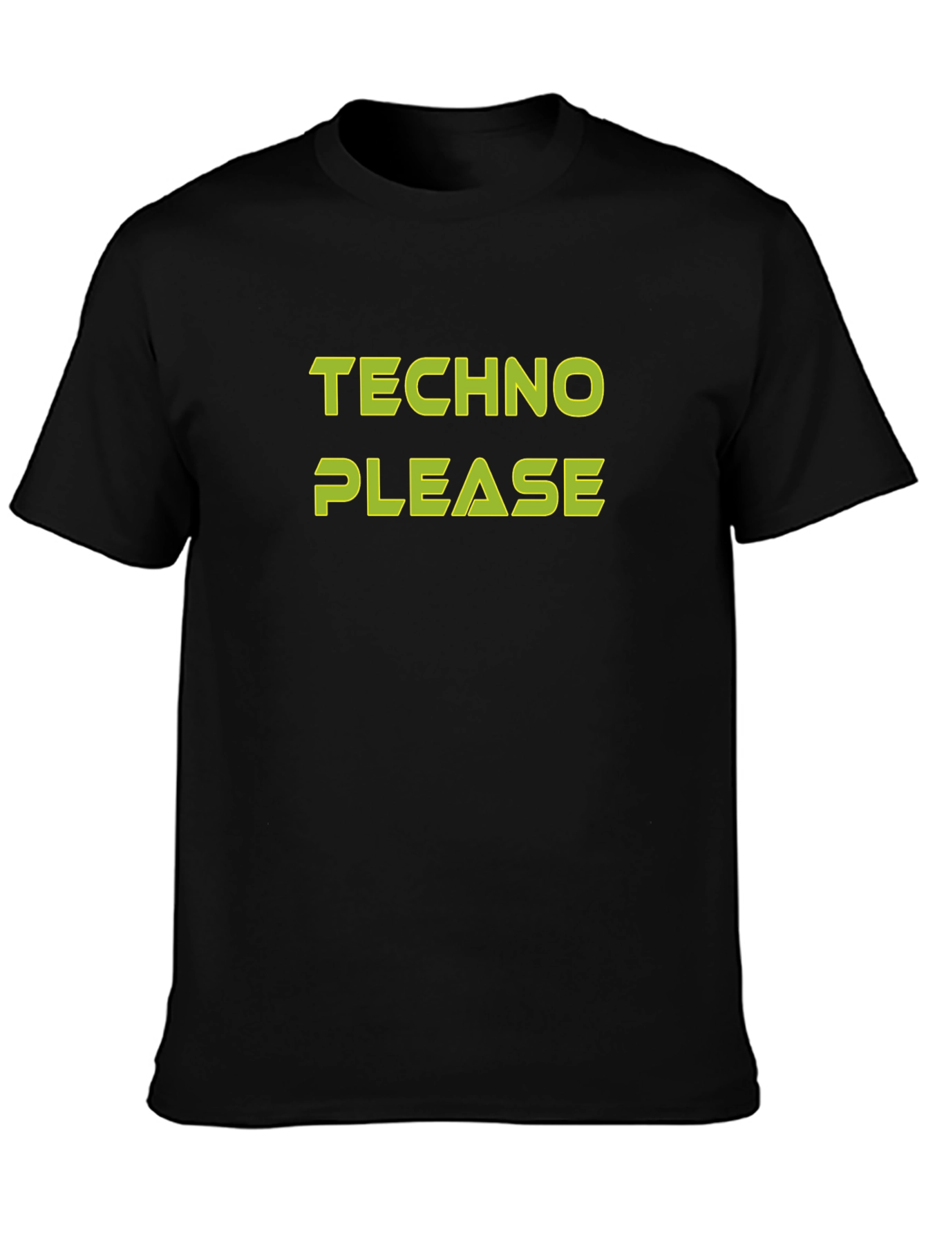 Techno Please Graphic Tee - Bold Black T-Shirt