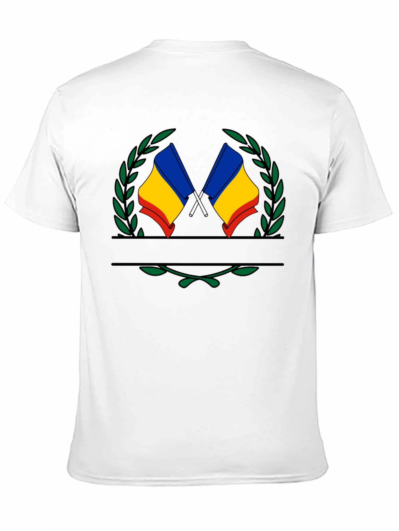 Romania Flag Crest Black T-Shirt