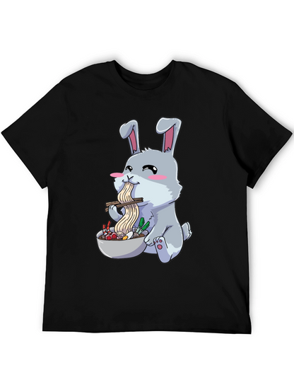 Rabbit Eating Ramen Funny T-Shirt