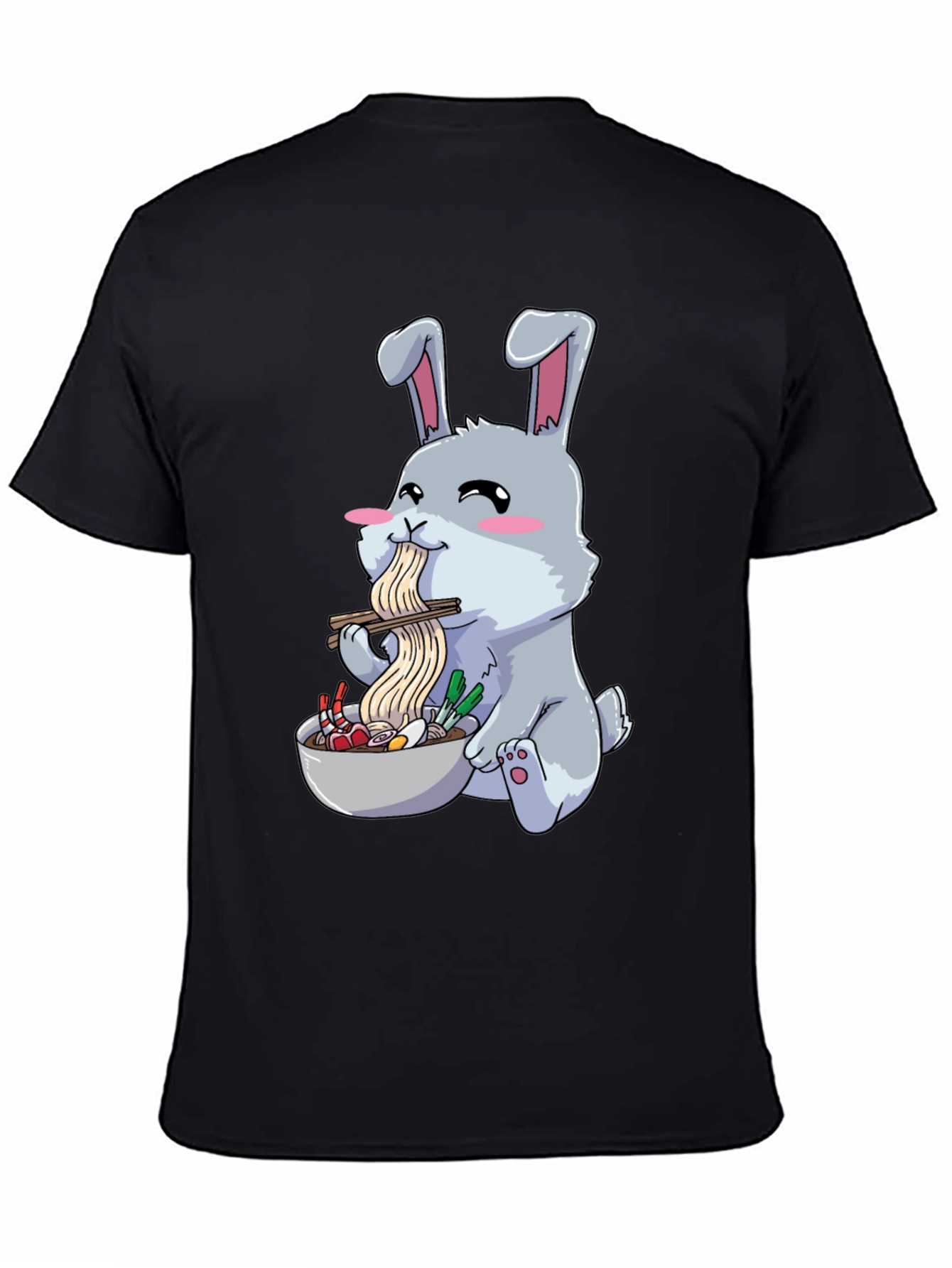 Rabbit Eating Ramen Funny T-Shirt