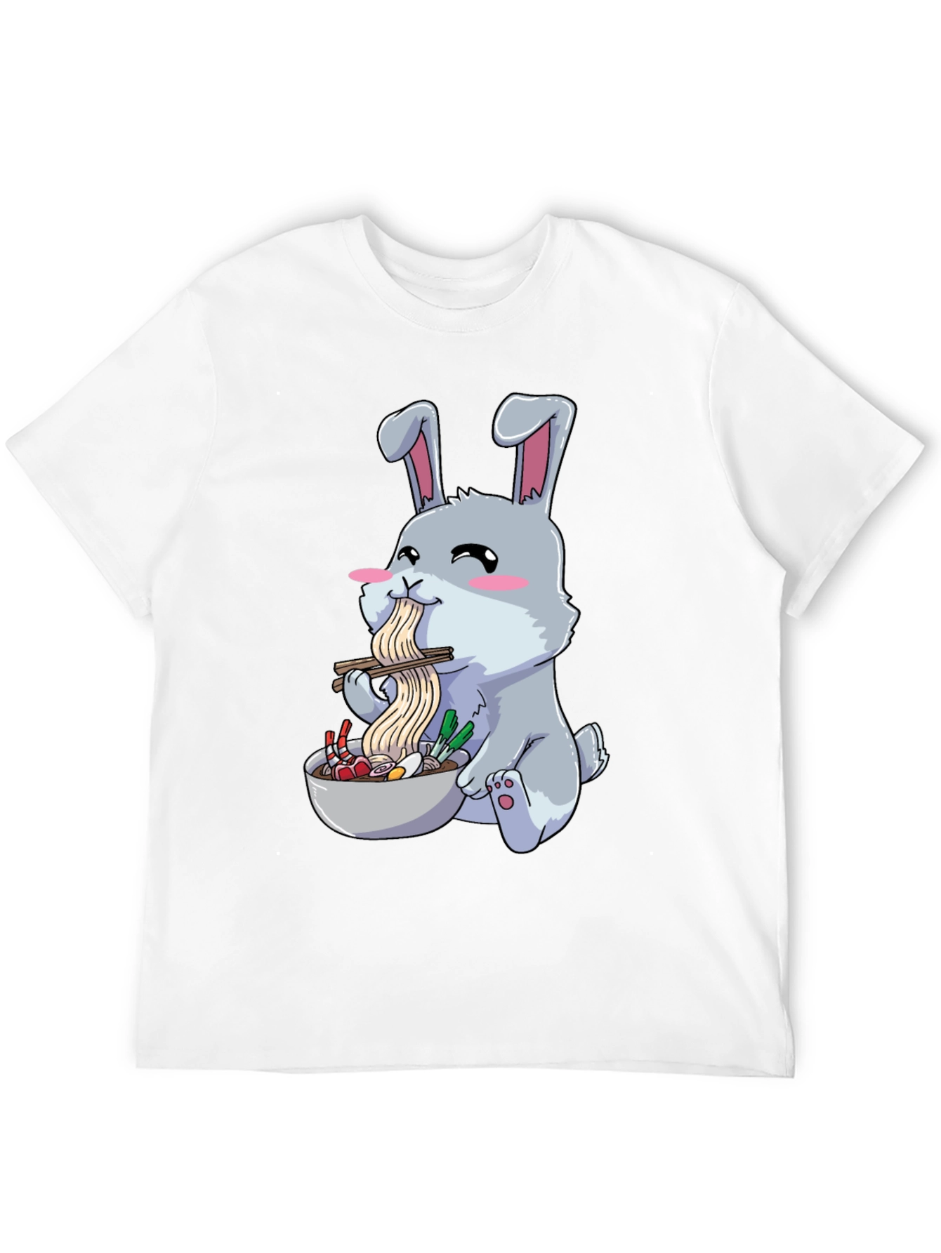 Rabbit Eating Ramen Funny T-Shirt