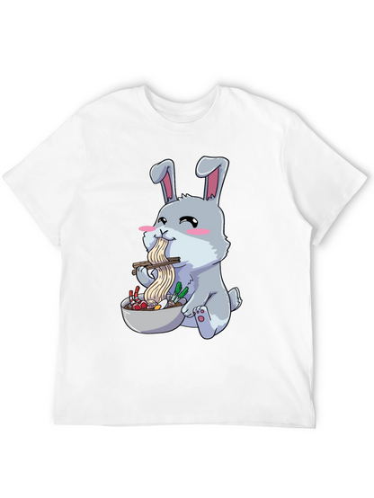 Rabbit Eating Ramen Funny T-Shirt