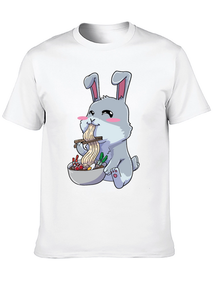 Rabbit Eating Ramen Funny T-Shirt