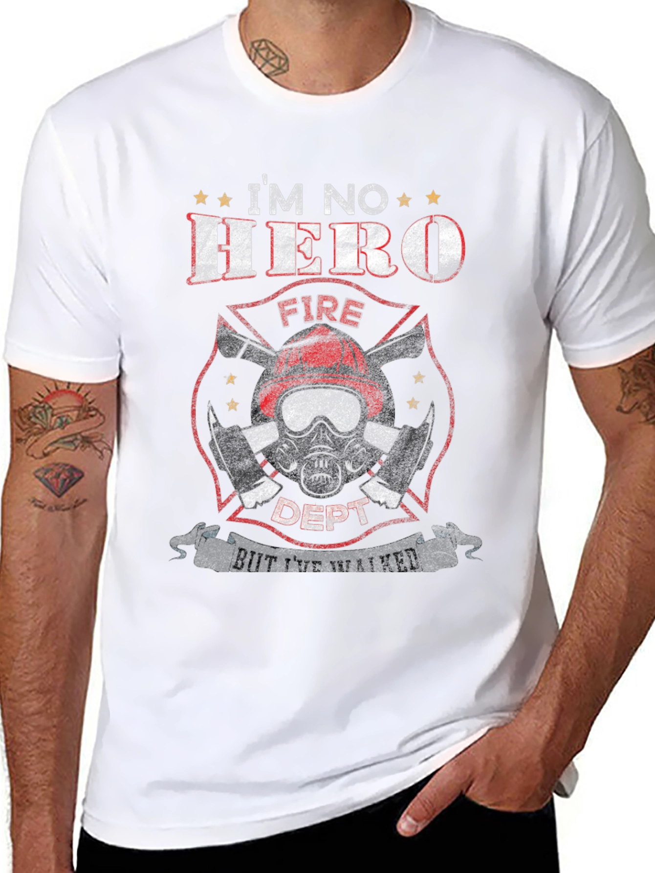 Firefighter Im No Hero Graphic Tee