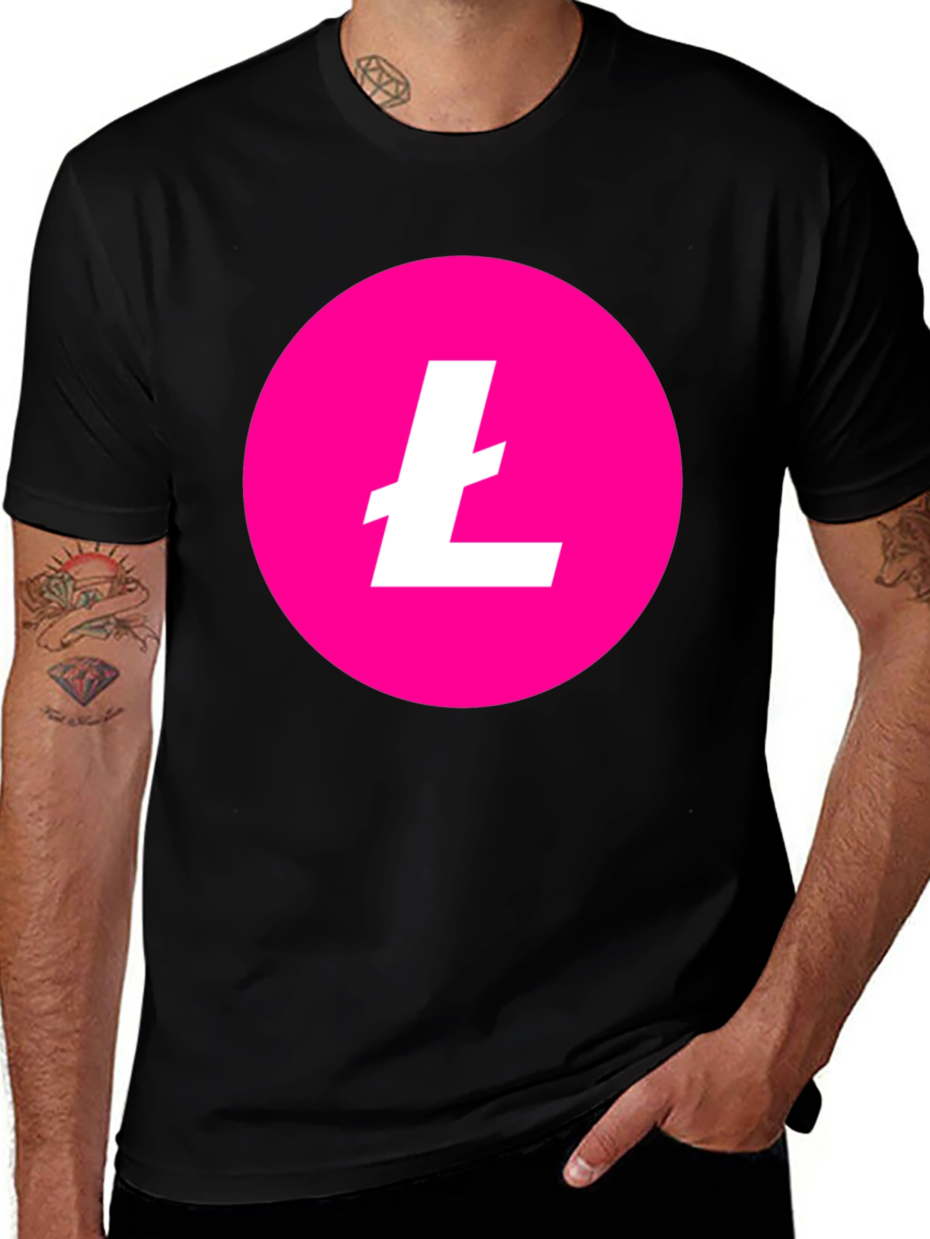 Litecoin Crypto T-Shirt - Pink & Black