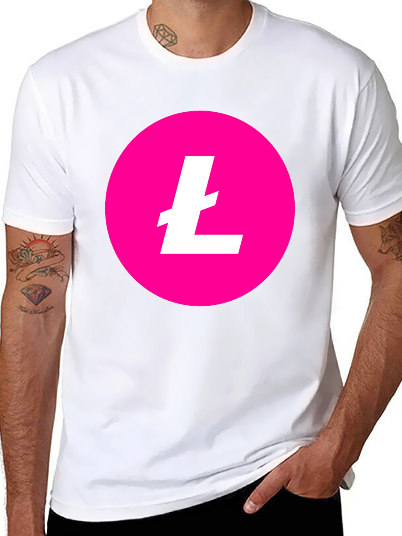 Litecoin Crypto T-Shirt - Pink & Black