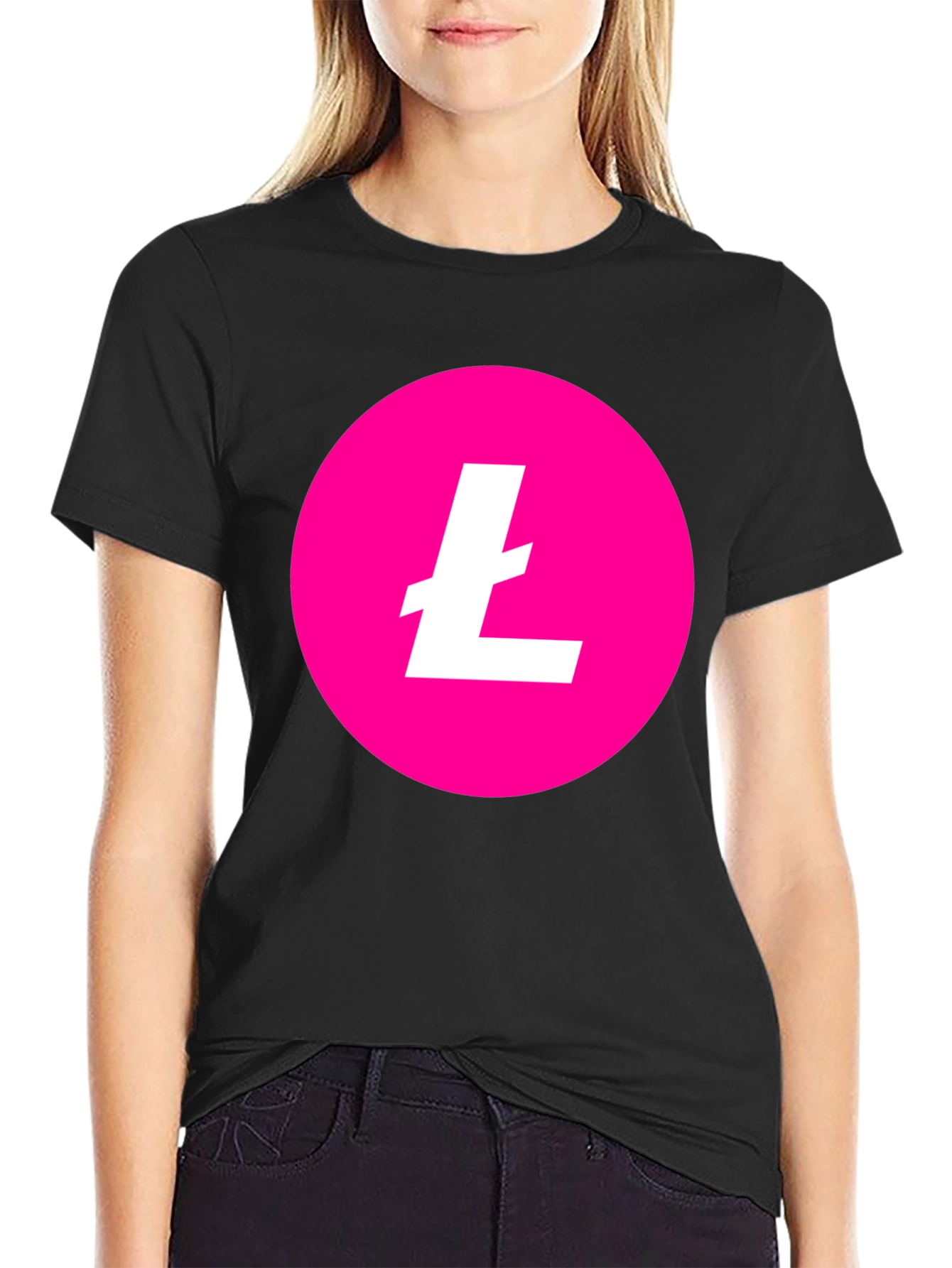 Litecoin Crypto T-Shirt - Pink & Black