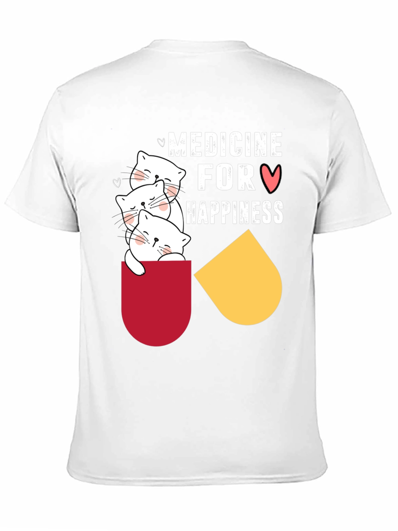 Medicine for Happiness T-Shirt Cute Cats
