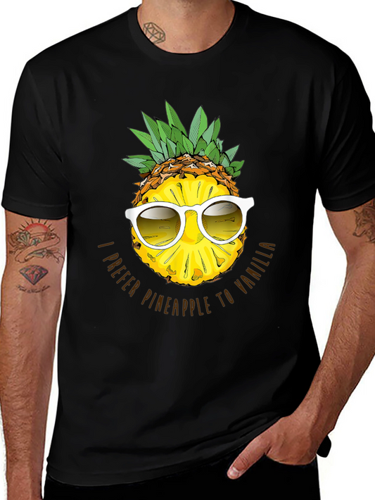 Pineapple Sunglasses Graphic Tee - I Prefer Pineapple to Vanilla