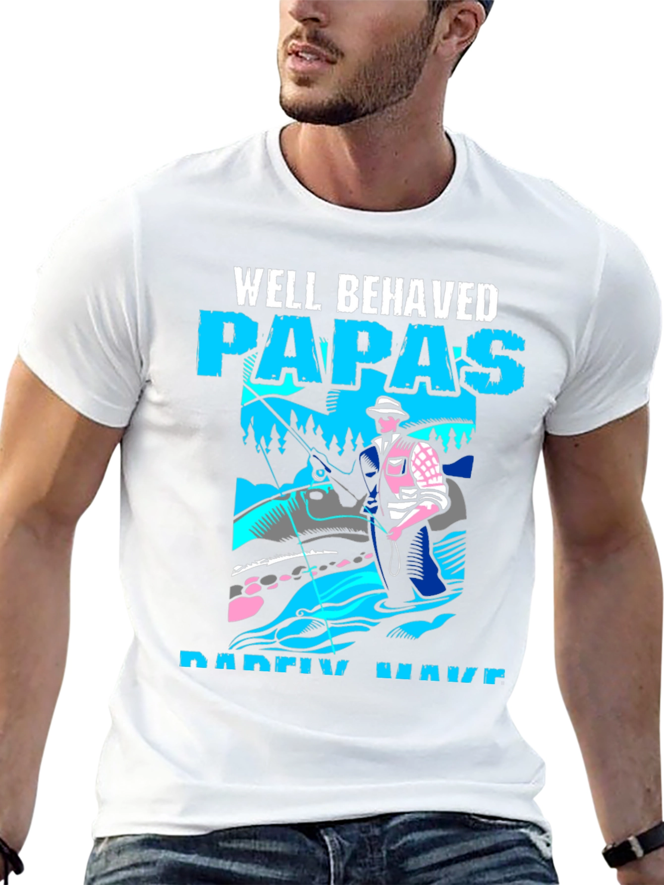 Well Behaved Papas Fishing T-Shirt