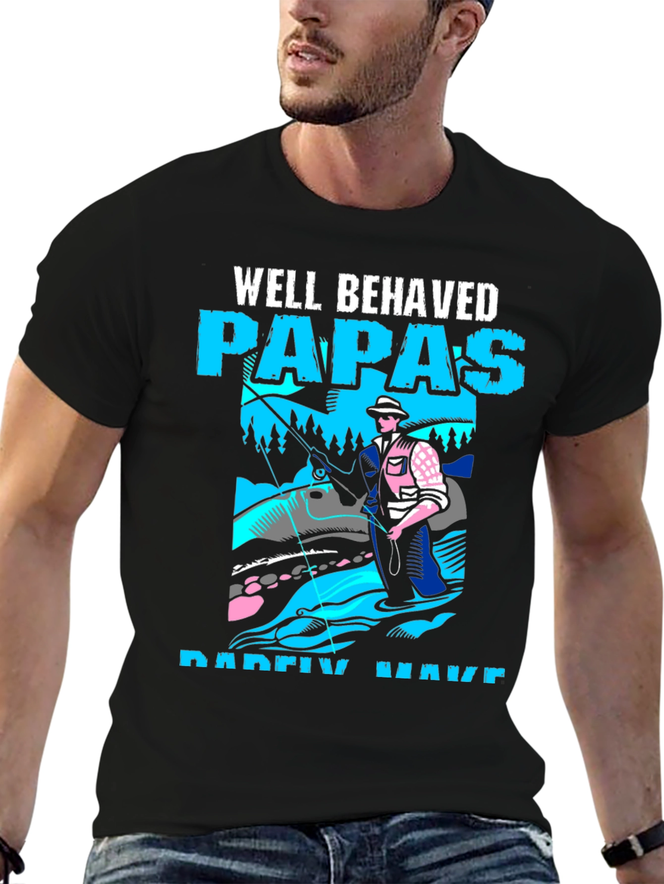 Well Behaved Papas Fishing T-Shirt