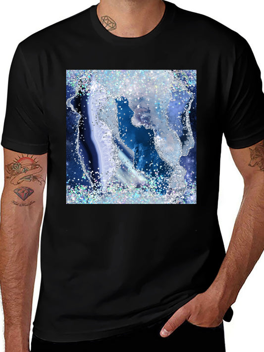 Blue Geode Glitter Graphic Tee
