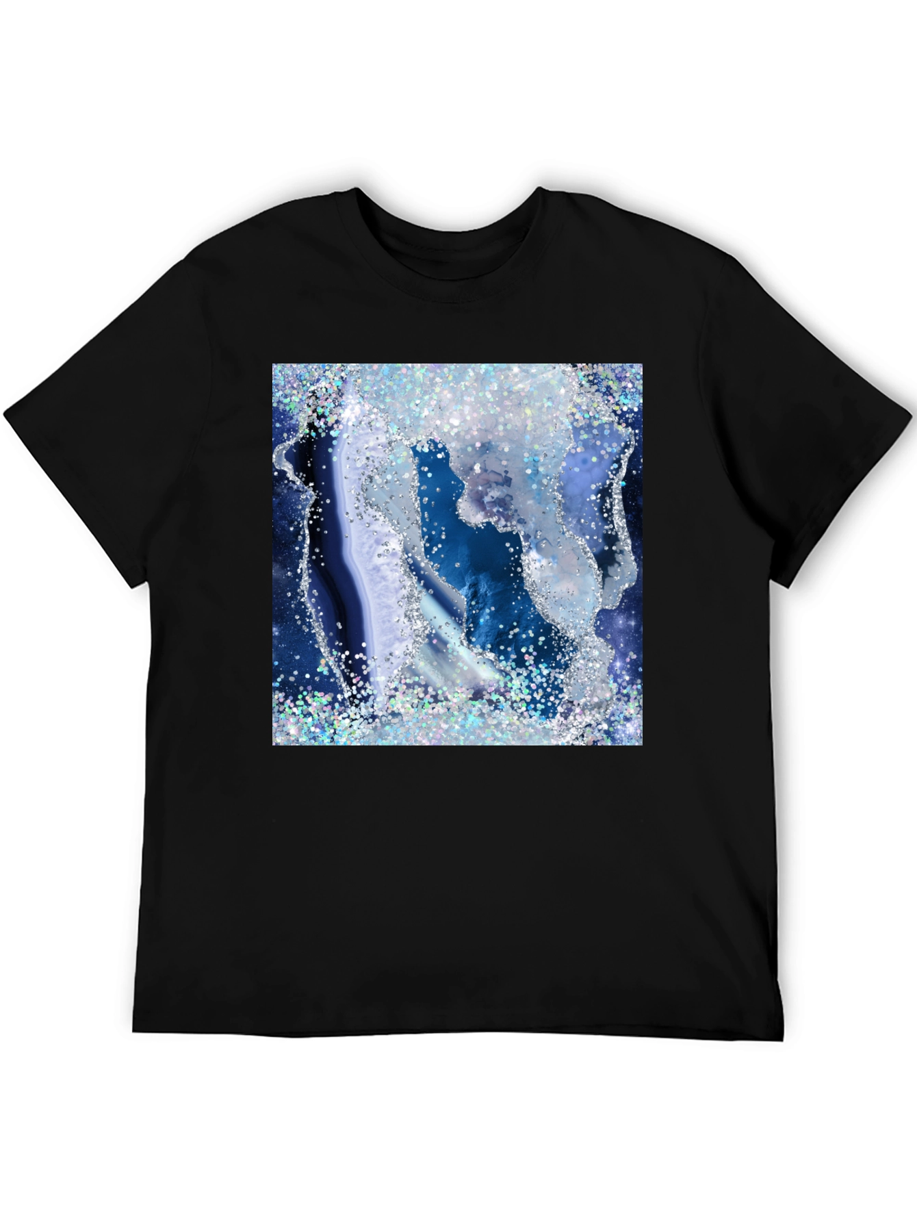 Blue Geode Glitter Graphic Tee