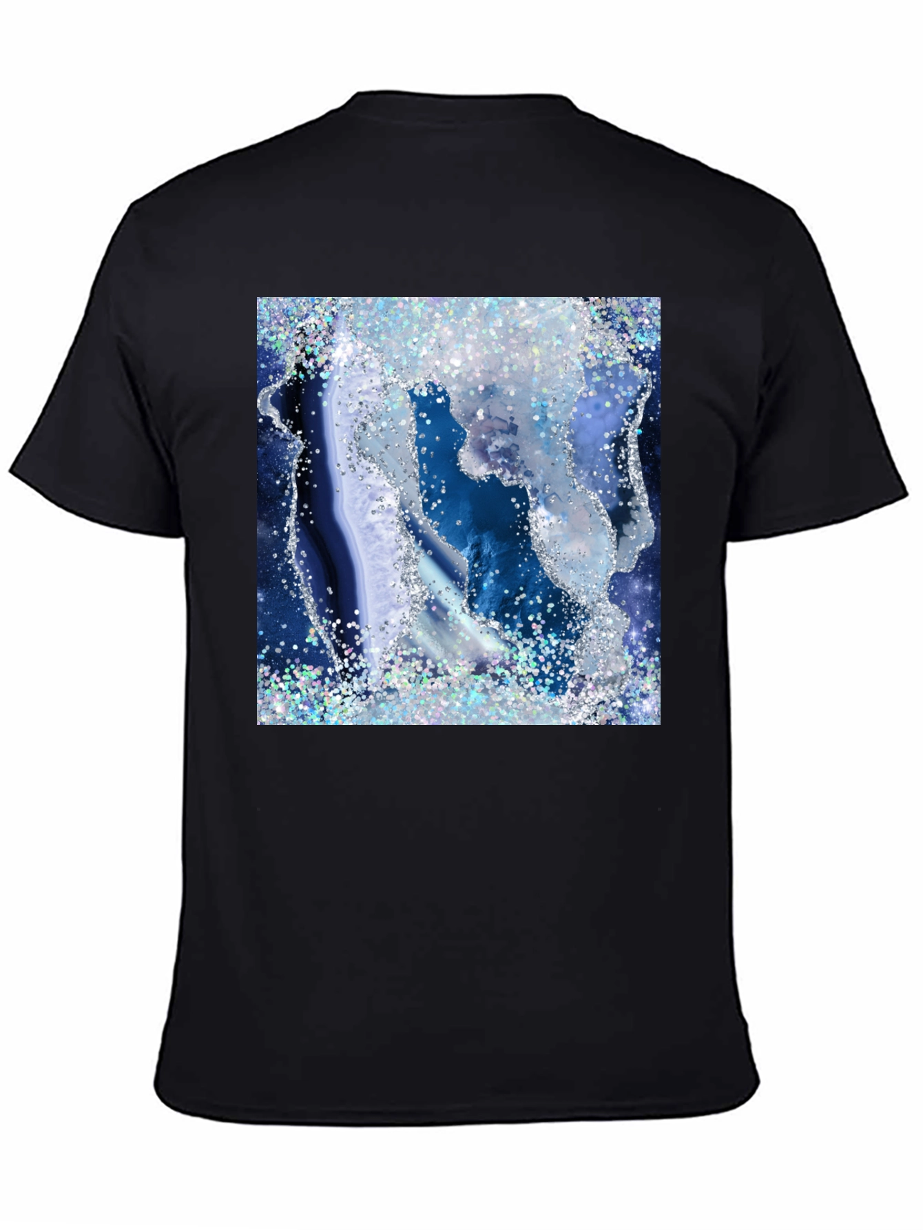 Blue Geode Glitter Graphic Tee