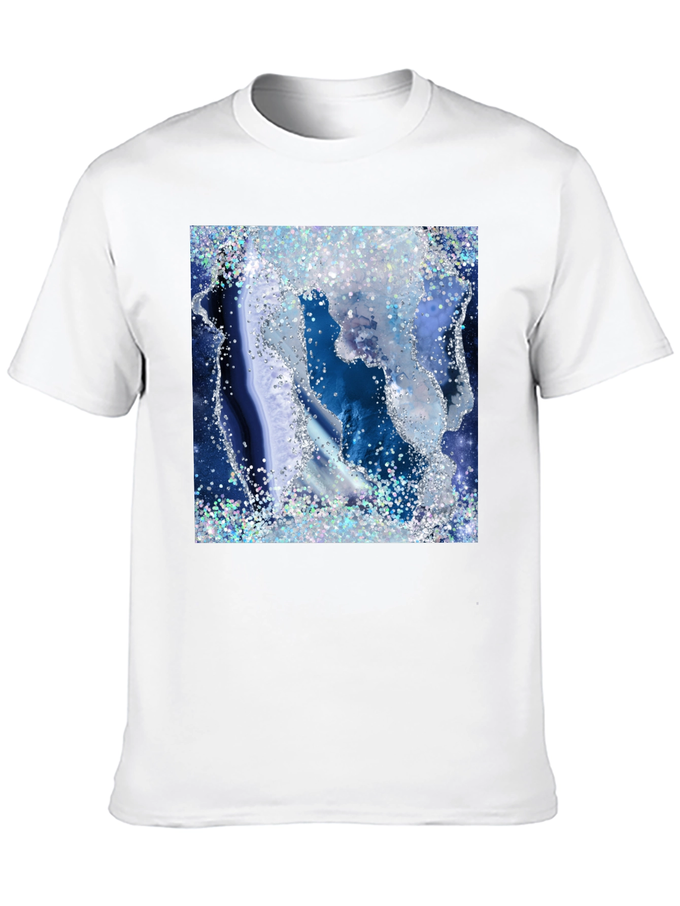 Blue Geode Glitter Graphic Tee