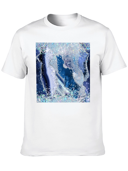 Blue Geode Glitter Graphic Tee