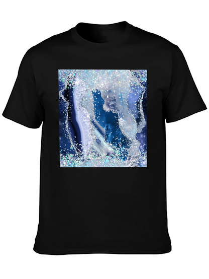 Blue Geode Glitter Graphic Tee
