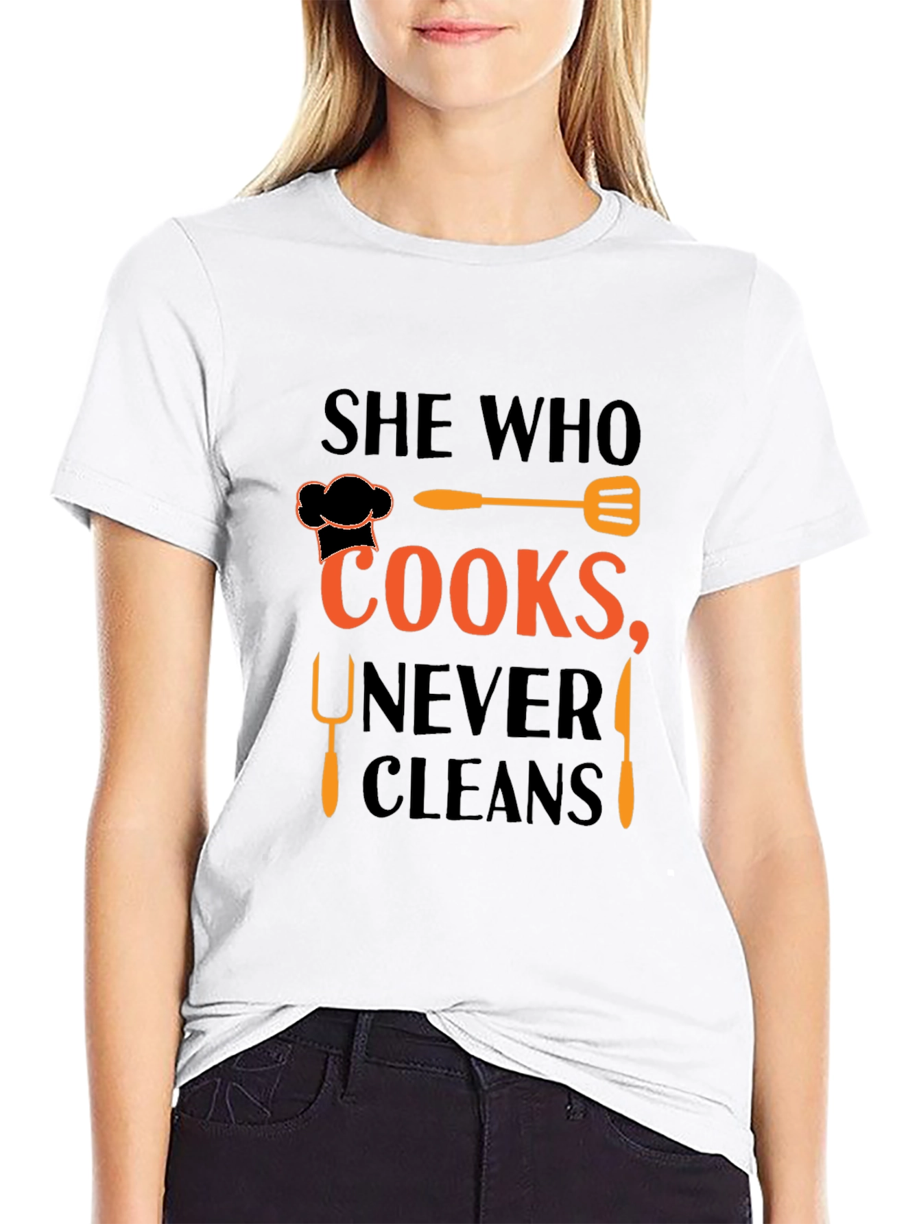She Who Cooks Never Cleans T-Shirt