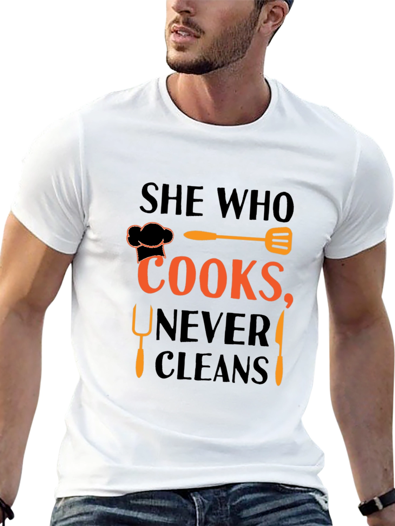 She Who Cooks Never Cleans T-Shirt