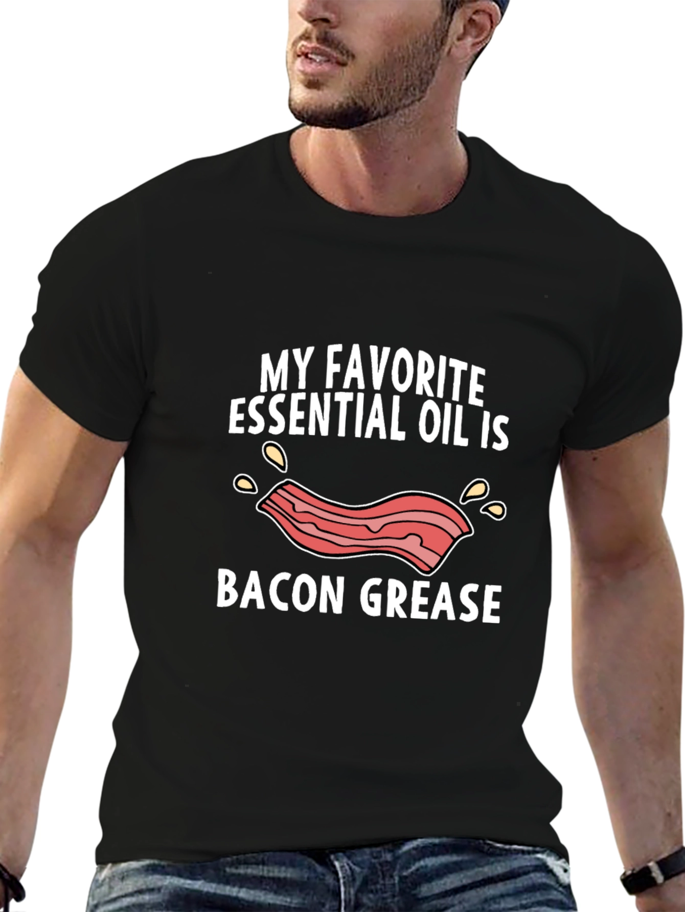 Bacon Grease Essential Oil T-Shirt - Funny Novelty Tee