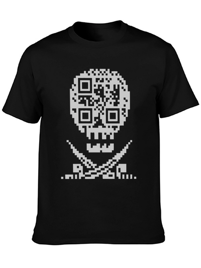 QR Code Skull & Crossbones Graphic Tee
