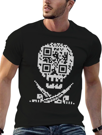 QR Code Skull & Crossbones Graphic Tee