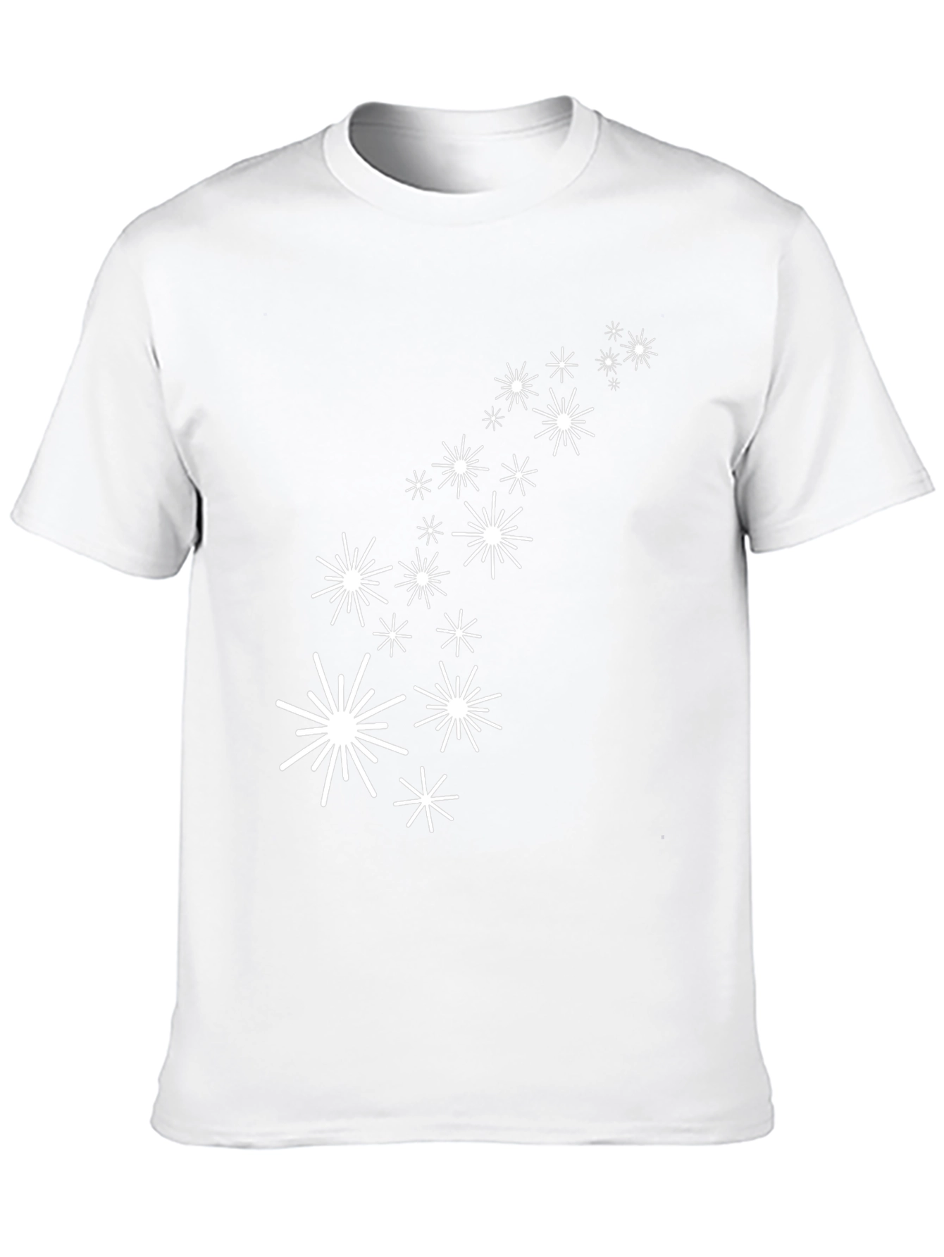 Black Tee with White Star Burst Design