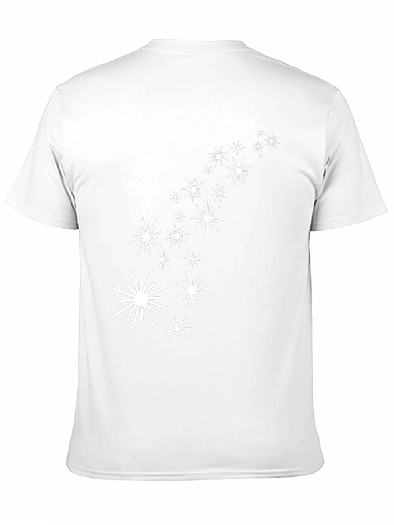 Black Tee with White Star Burst Design
