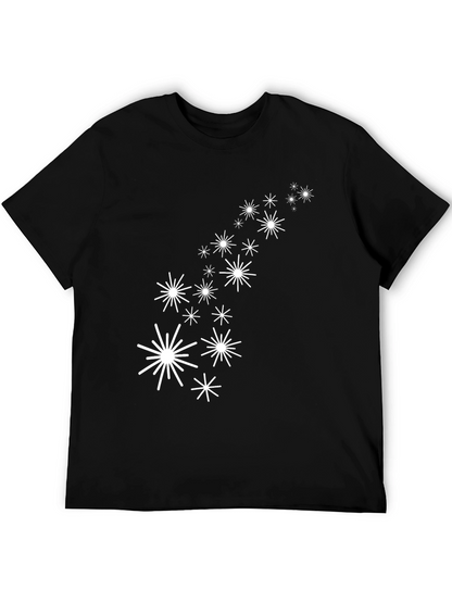Black Tee with White Star Burst Design